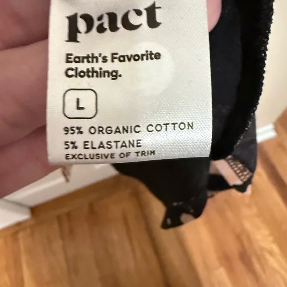 Pact Twilight Pink Floral Black Dress - Size Large - Picture 10 of 10